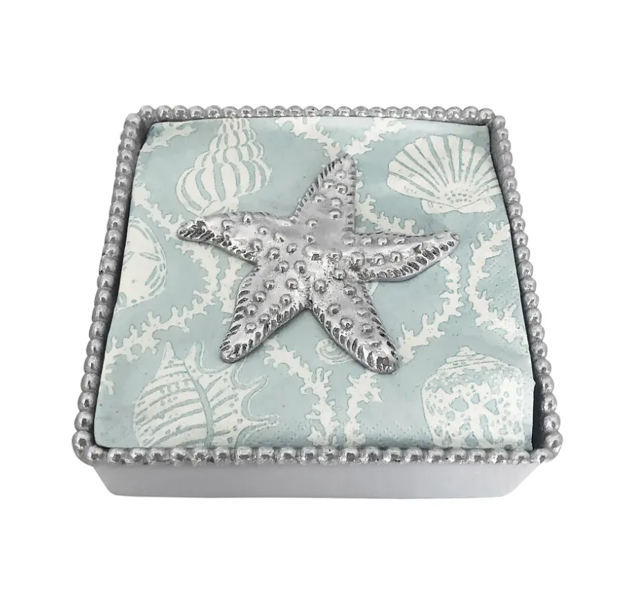 Sea Star Beaded Napkin Box Set