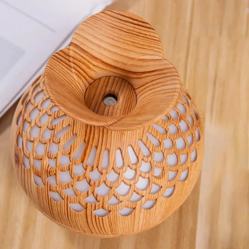 Shubh Empire Wooden Cool Mist Humidifiers Essential Oil Diffuser Aroma Air Humidifier with Led Night Light Colorful Change for Car, Office, Babies, humidifiers for Home, Room-Vase Shape-Multicolour