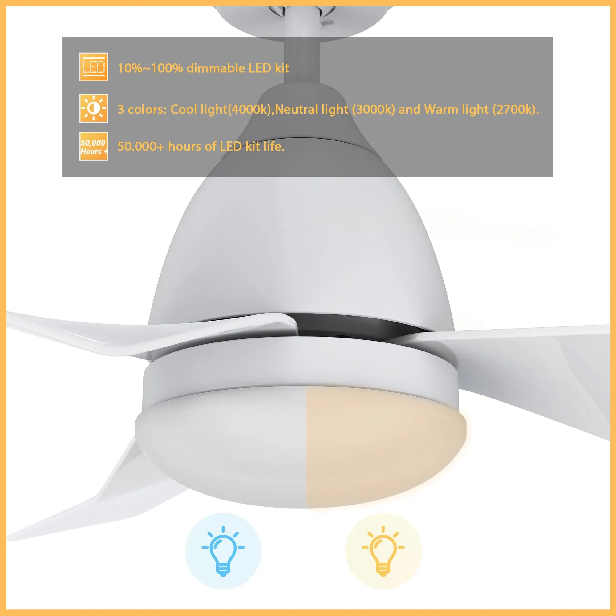 Silas 44 inch Modern Smart Ceiling Fan with Light and Remote