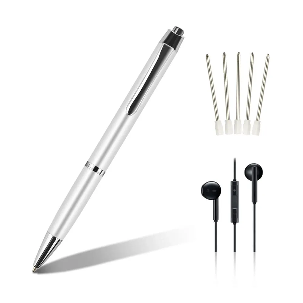 Silver Voice Recording Pen - Audio Recorder & Player