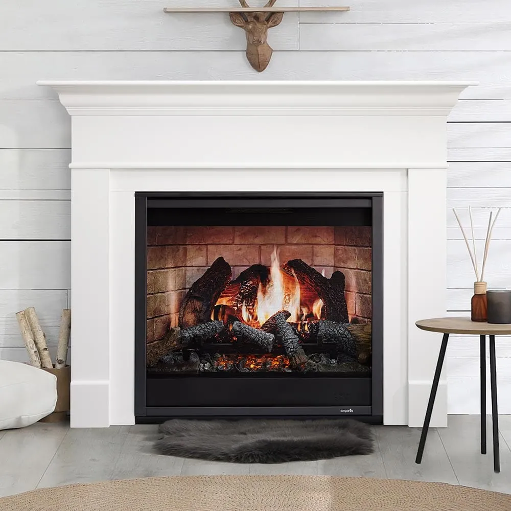 SimpliFire 36-in Inception Firebox with Wescott Mantel & Folio Decorative Front