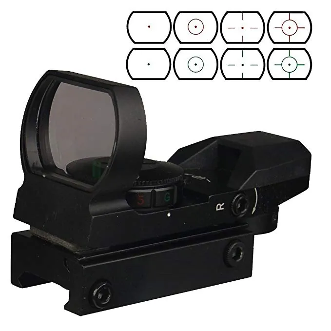 Sniper RD22F Red Dot Red and Green Reflex Sight with 4 Reticles