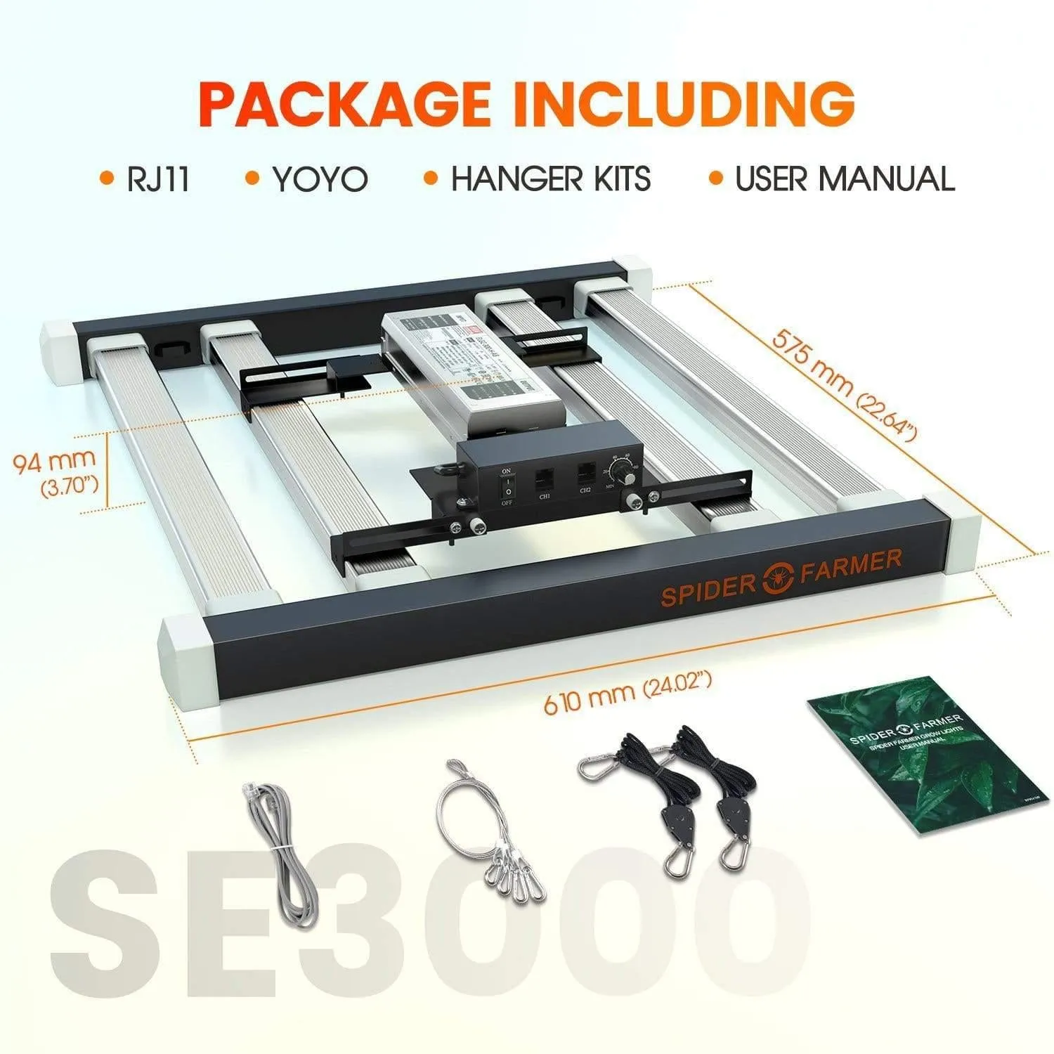 Spider Farmer SE3000 LED Grow Light (300w)