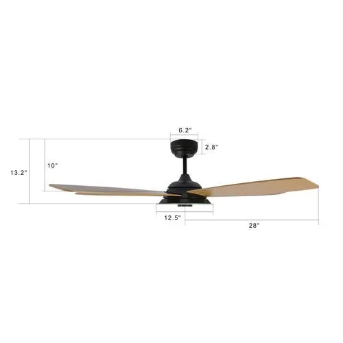 Striker Black/Wood 5 Blade Smart Ceiling Fan with Dimmable LED Light Kit Works with Remote Control, Wi-Fi apps and Voice control via Google Assistant/Alexa/Siri
