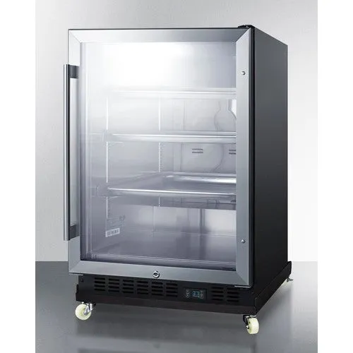 Summit 24" Wide Built-In Mini Reach-In Beverage Center with Dolly - SCR610BLRI