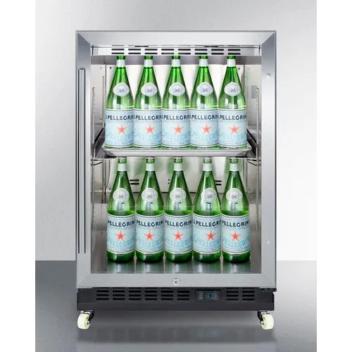 Summit 24" Wide Built-In Mini Reach-In Beverage Center with Dolly - SCR610BLRI