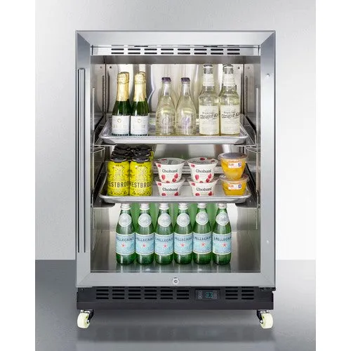Summit 24" Wide Built-In Mini Reach-In Beverage Center with Dolly - SCR610BLRI