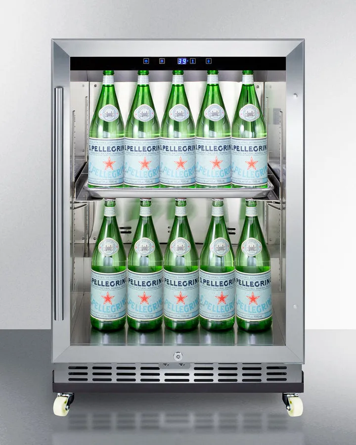 Summit 24" Wide Outdoor Mini Reach-In Beverage Center with Dolly - SCR611GLOSRI