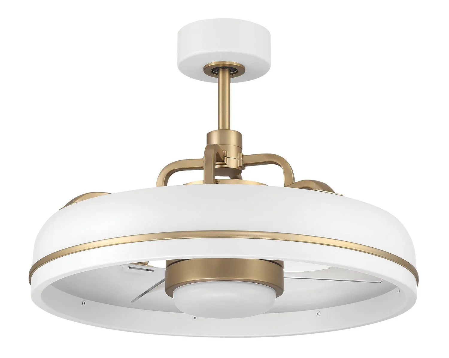 Taylor 20" Ceiling Fan in White & Satin Brass