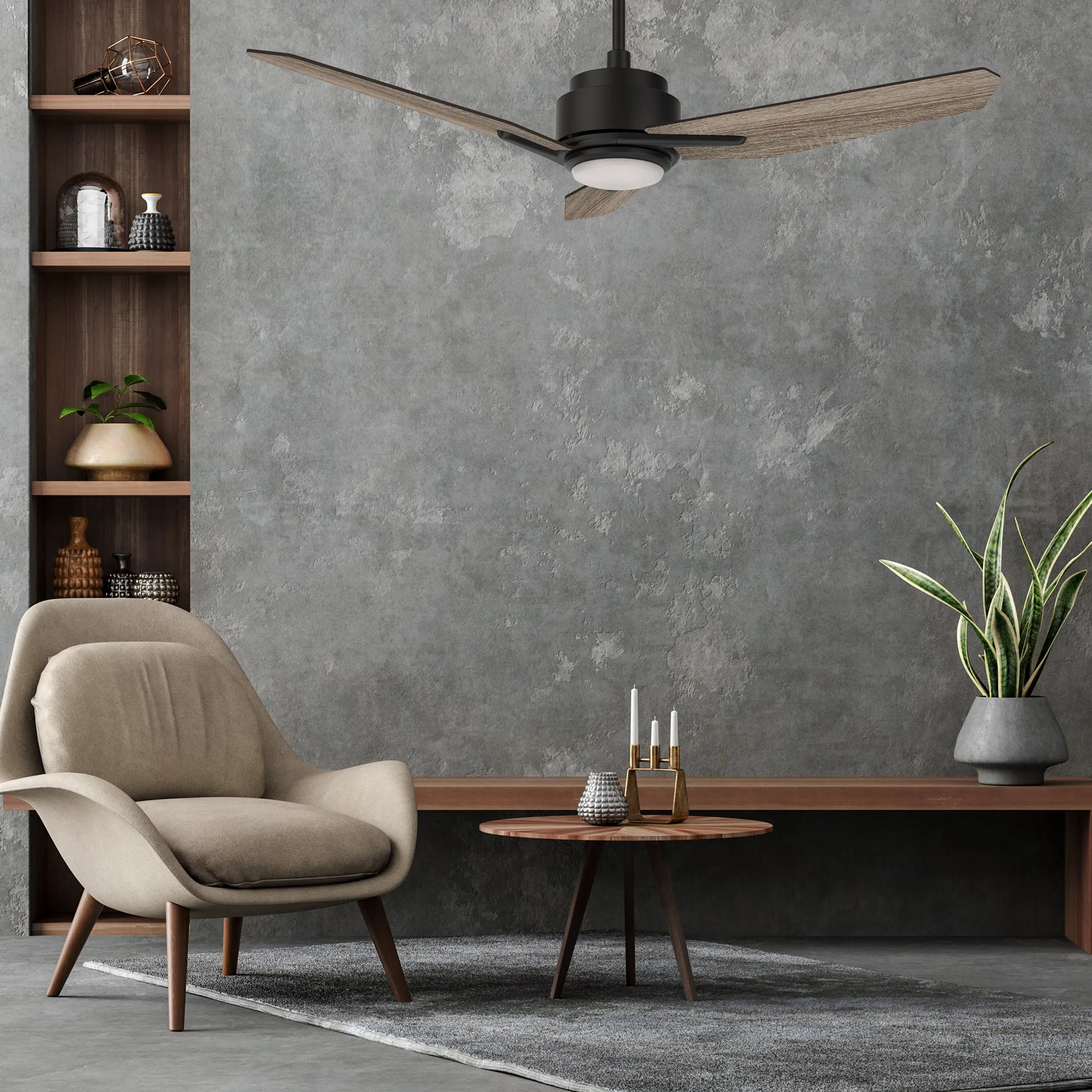 Tilbury Smart Ceiling Fan with LED Light and Remote Outdoor/Indoor 52"