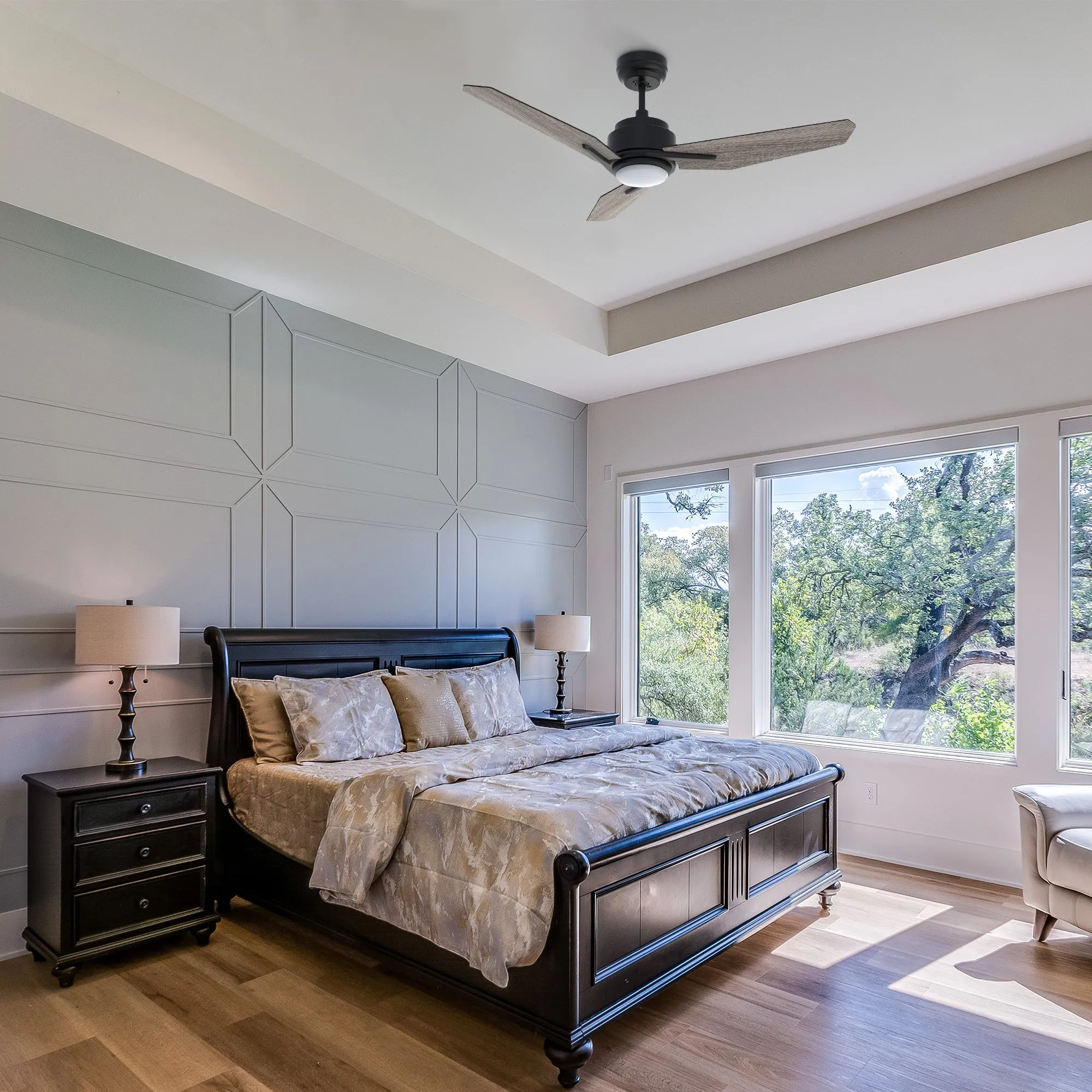 Tilbury Smart Ceiling Fan with LED Light and Remote Outdoor/Indoor 52"