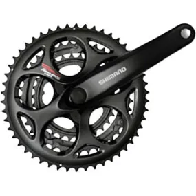 Tourney FC-A073 Bicycle Crankset - 170mm, 7/8-Speed, 50/39/30t, Riveted, Square Taper JIS Spindle Interface