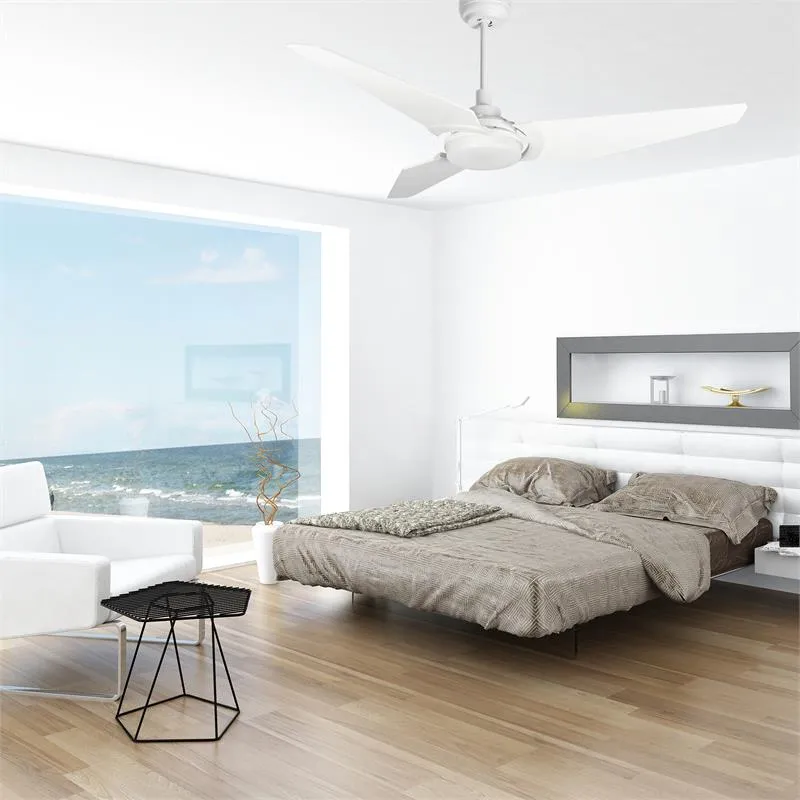 Trailblazer White/White 3 Blade Smart Ceiling Fan with Dimmable LED Light Kit Works with Remote Control, Wi-Fi apps and Voice control via Google Assistant/Alexa/Siri