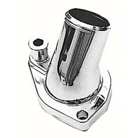 Trans-Dapt 45 Degree Water Neck - 1-1/2 in ID Hose - O-Ring - Chrome - Small Block Ford