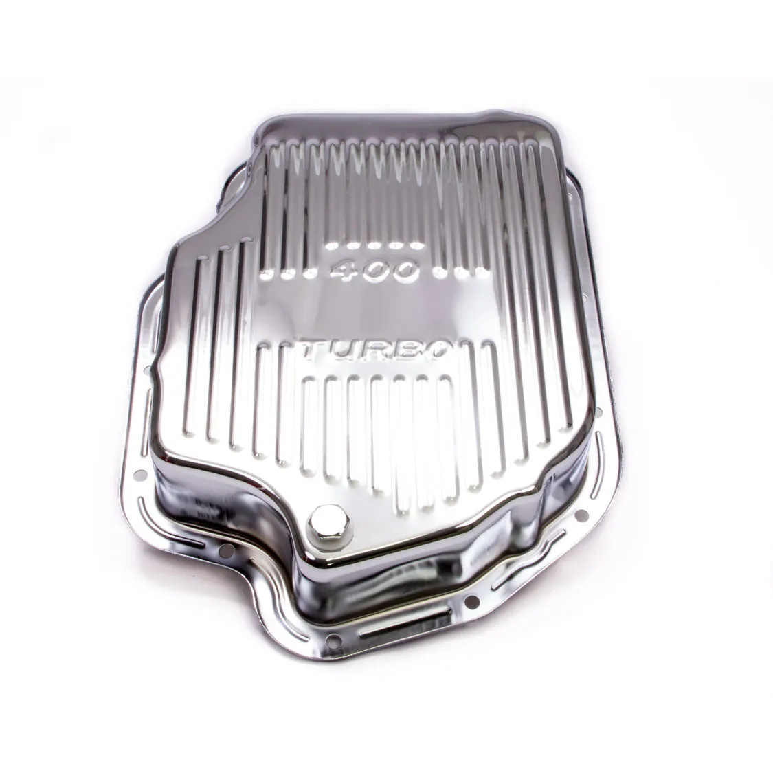 Trans-Dapt Chrome Transmission Pan - TH-400 Finned Bottom