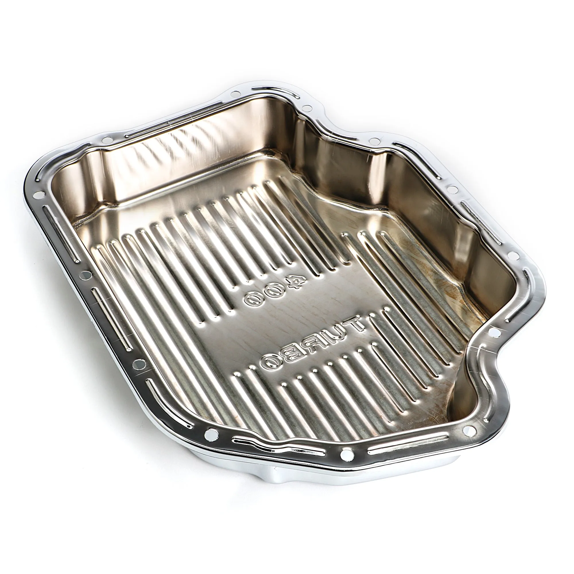 Trans-Dapt Chrome Transmission Pan - TH-400 Finned Bottom