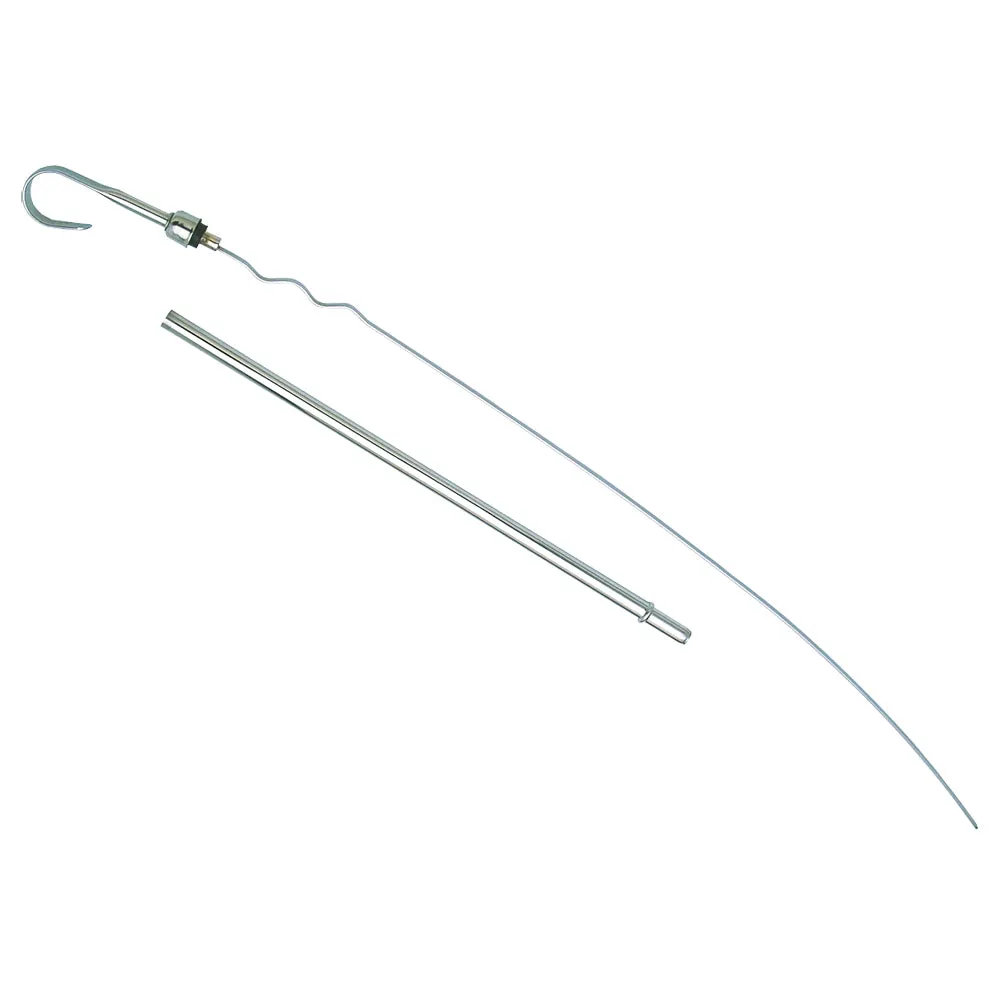 Trans-Dapt Engine Oil Dipstick - Solid Tube - Block Mount - 21 in Long - Chrome - Small Block Mopar