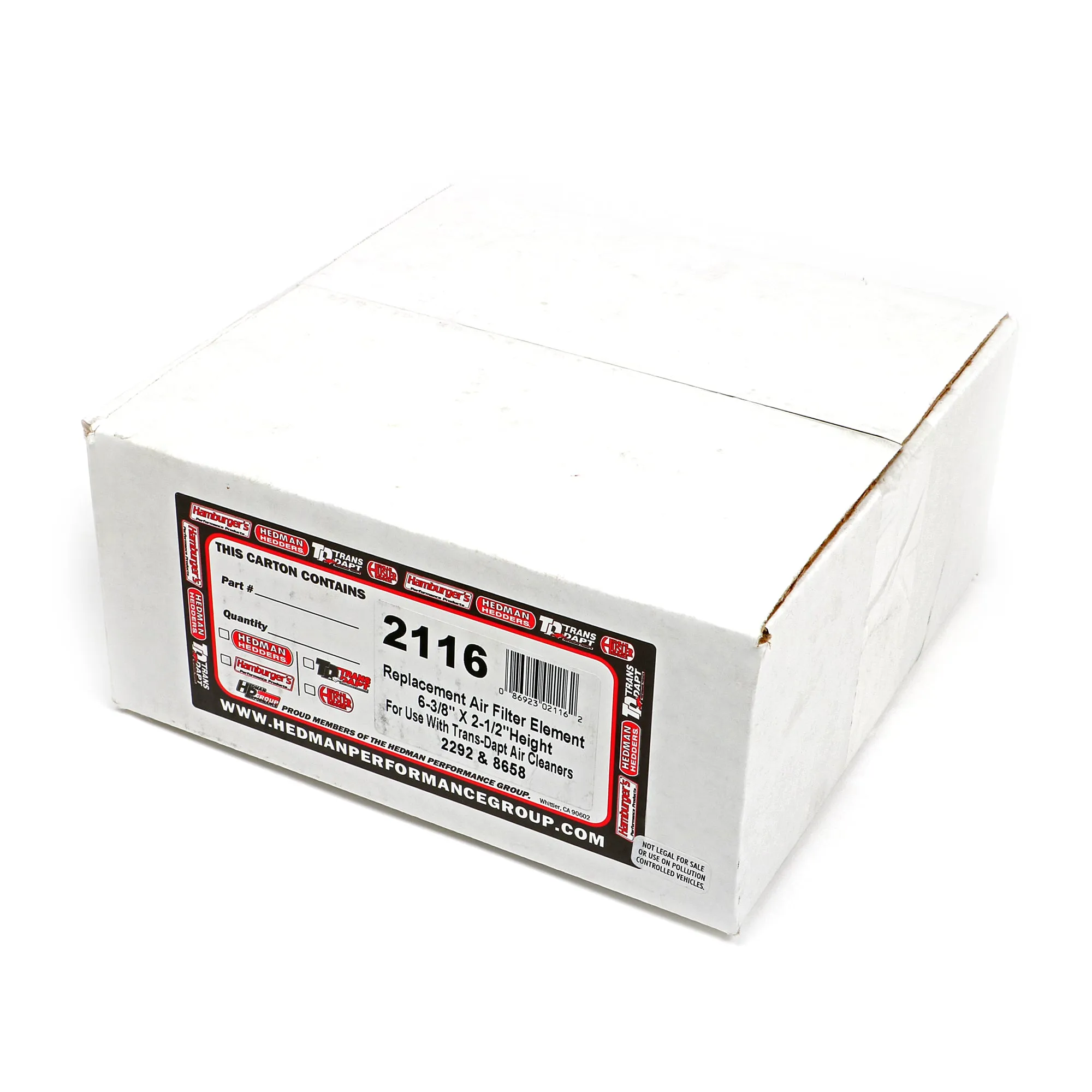 Trans-Dapt High Flow Paper Air Filter Element - 6 3/8 in. x 2.5 in.