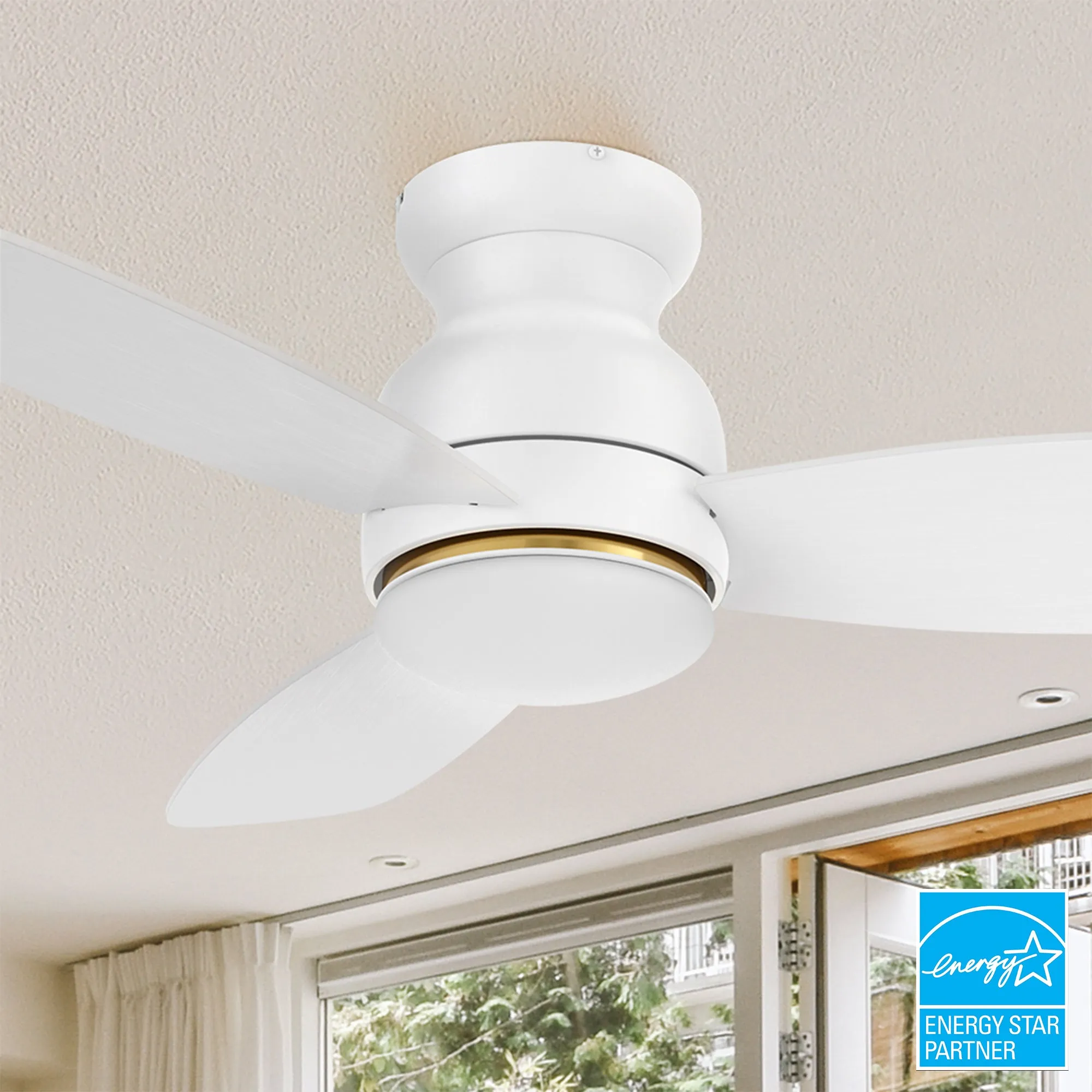 Trendsetter Outdoor Low Profile Smart Fan with LED Light Remote 48”