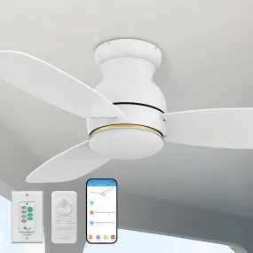 Trendsetter Ⅱ Smart Low Profile Outdoor Fan with LED Light Remote 44”