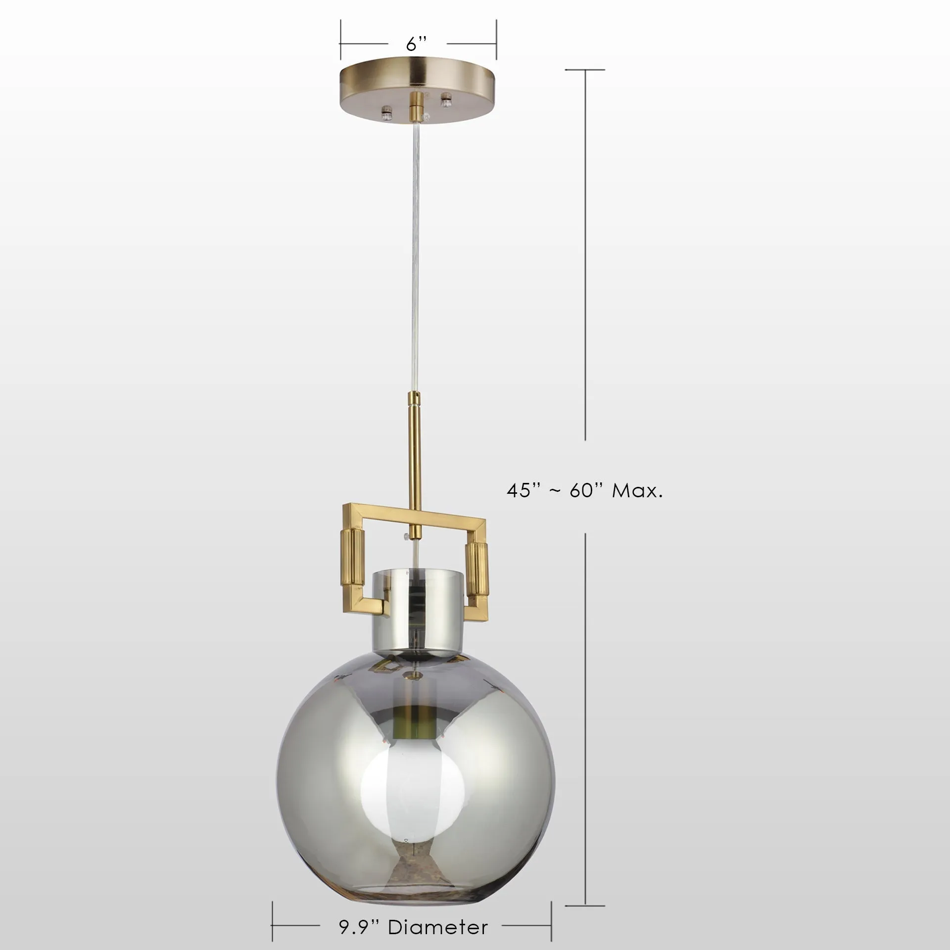 Tula Sphere Glass Indoor & Outdoor Pendant Light-Clear