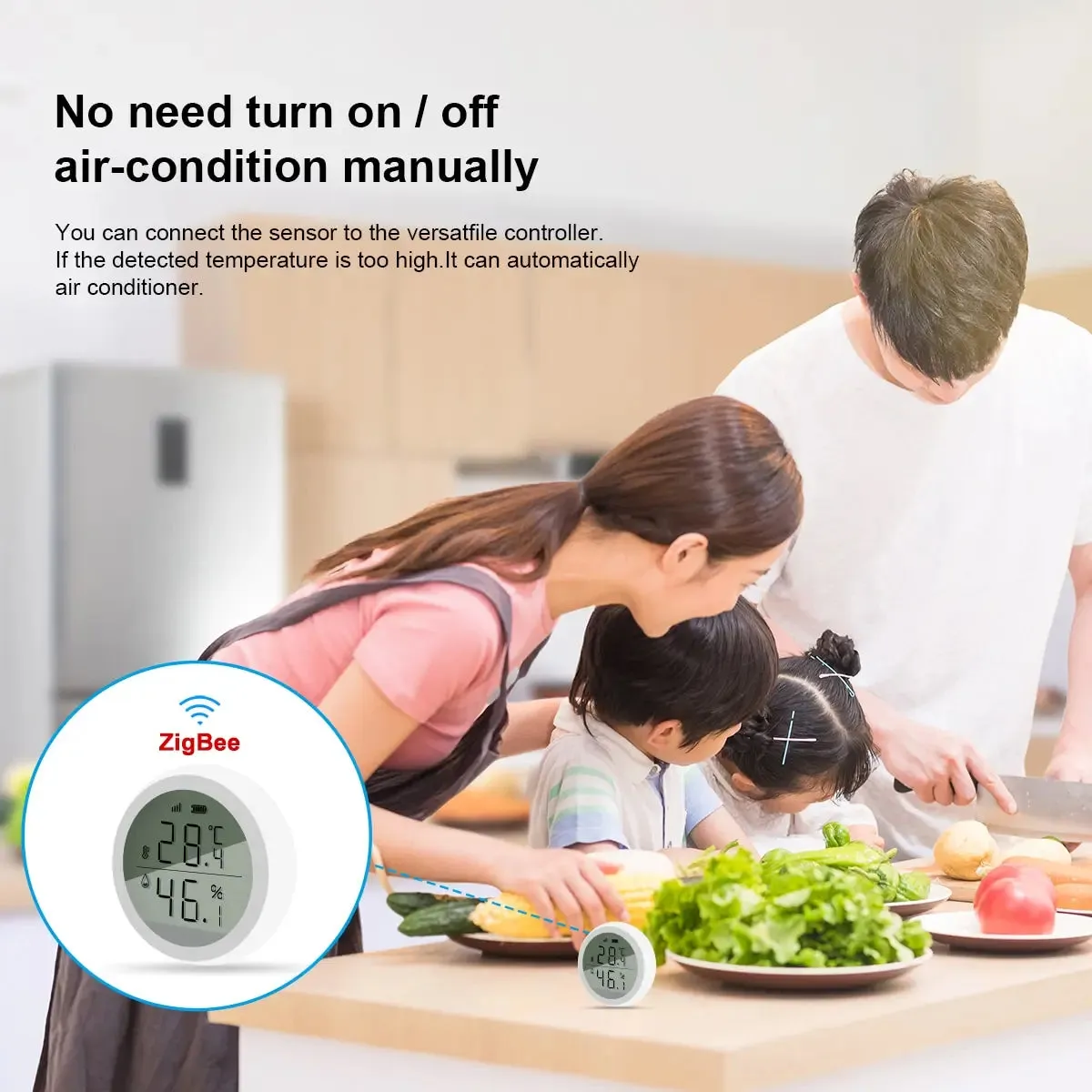 Tuya Smart ZigBee Thermometer Home Indoor Temperature And Humidity Sensor With LCD Display APP Voice Control
