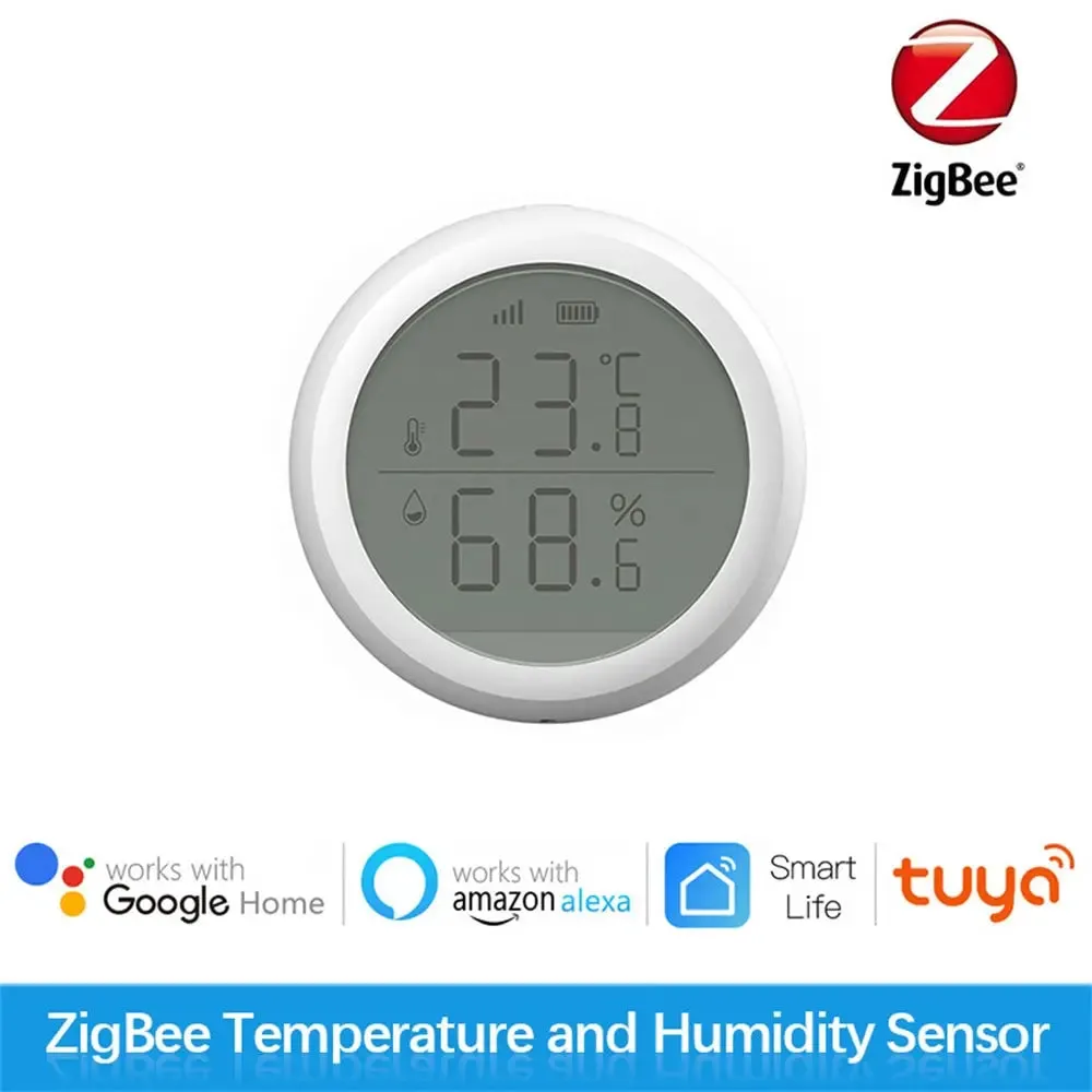 Tuya Smart ZigBee Thermometer Home Indoor Temperature And Humidity Sensor With LCD Display APP Voice Control