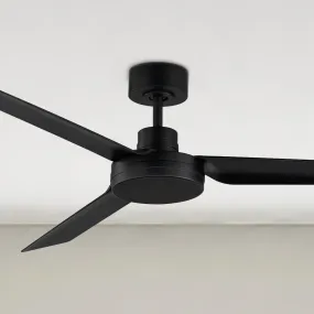 Ultra Slim 52 Inch Black Outdoor Ceiling Fan with Wall Control