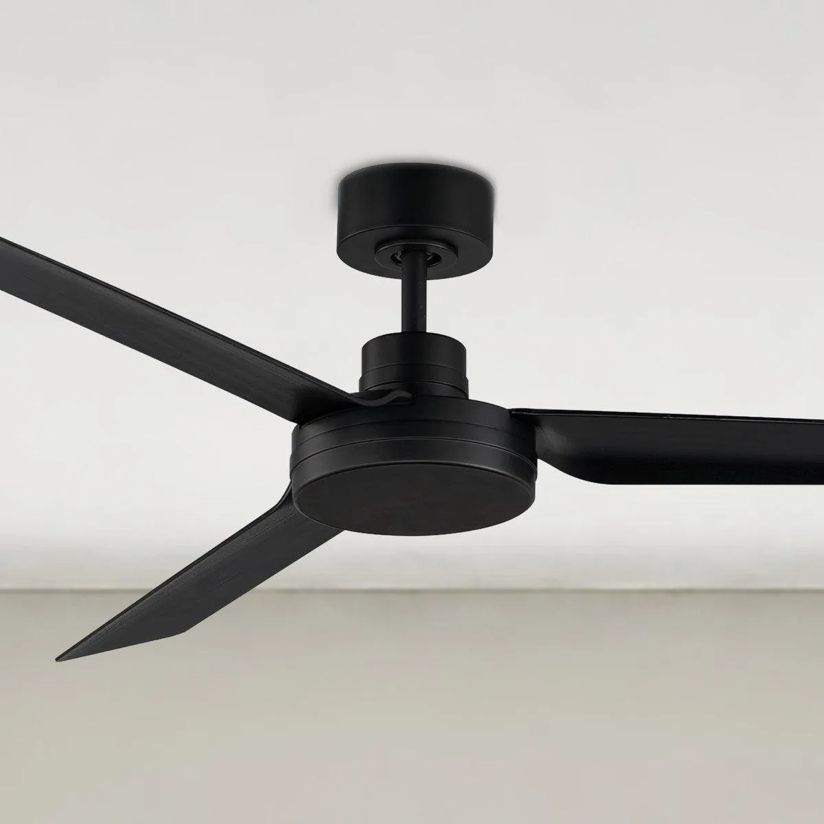 Ultra Slim 52 Inch Black Outdoor Ceiling Fan with Wall Control