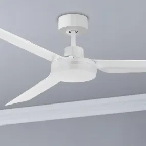 Ultra Slim 52 Inch Matte White Outdoor Ceiling Fan with Wall Control