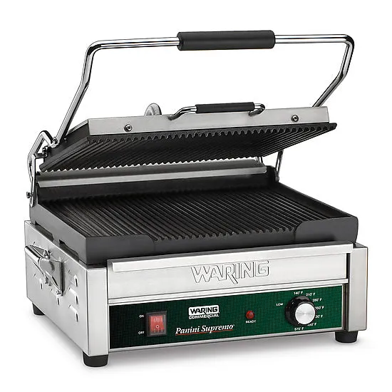Waring WPG250 Panini Grill w/ Ribbed Plates, 120V