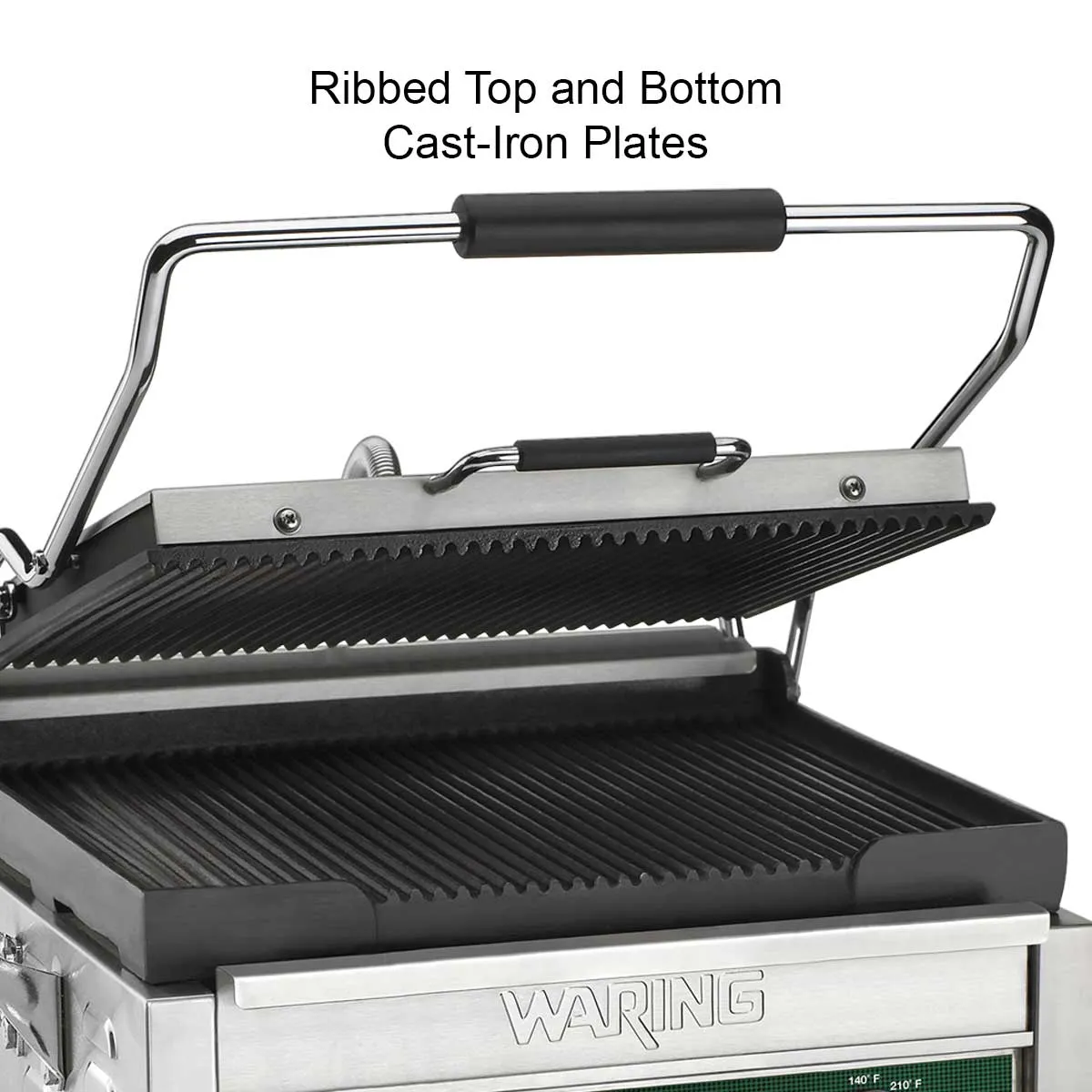 Waring WPG250 Panini Grill w/ Ribbed Plates, 120V