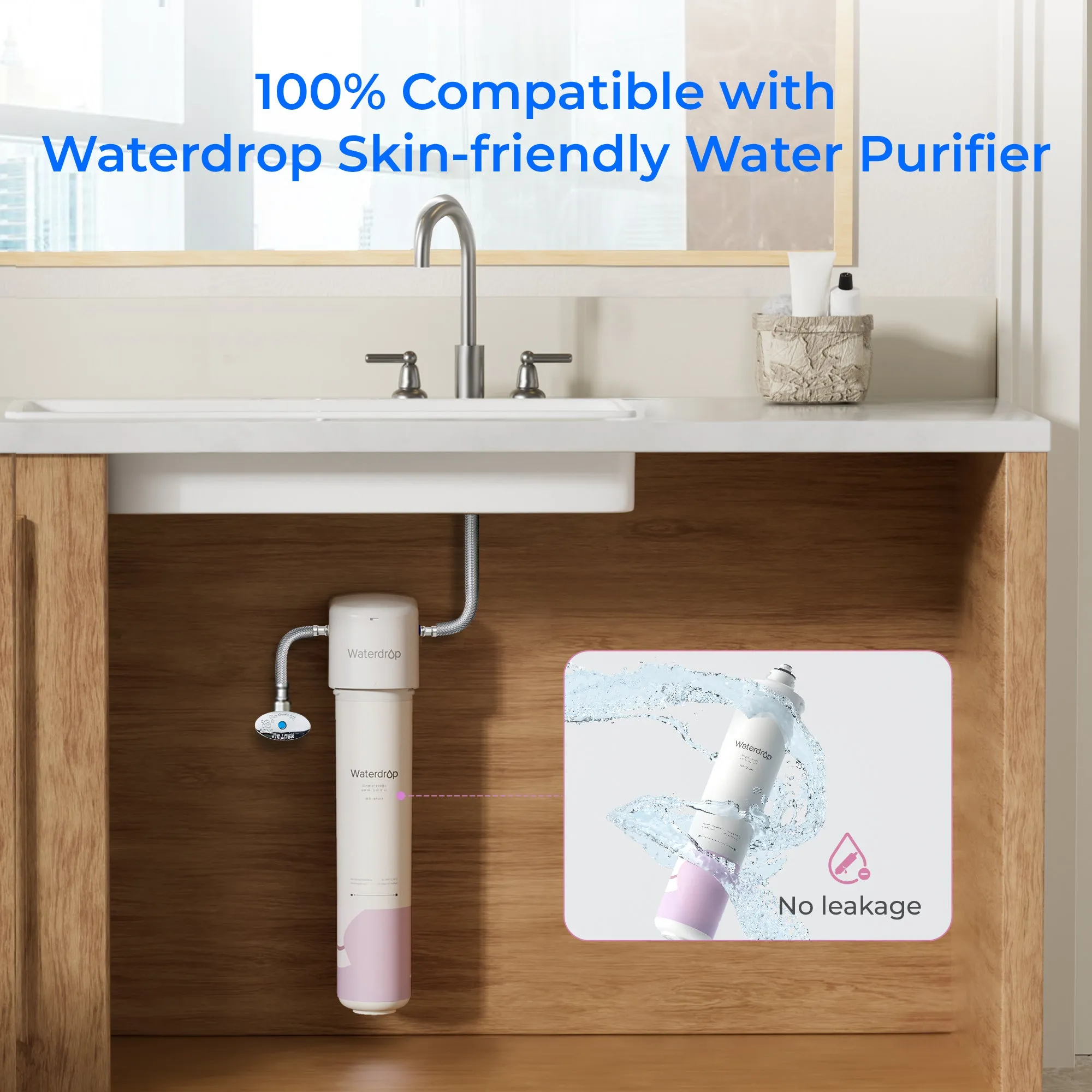 Waterdrop Water Filter Replacement - Soften Skin & Hair, Purify Water