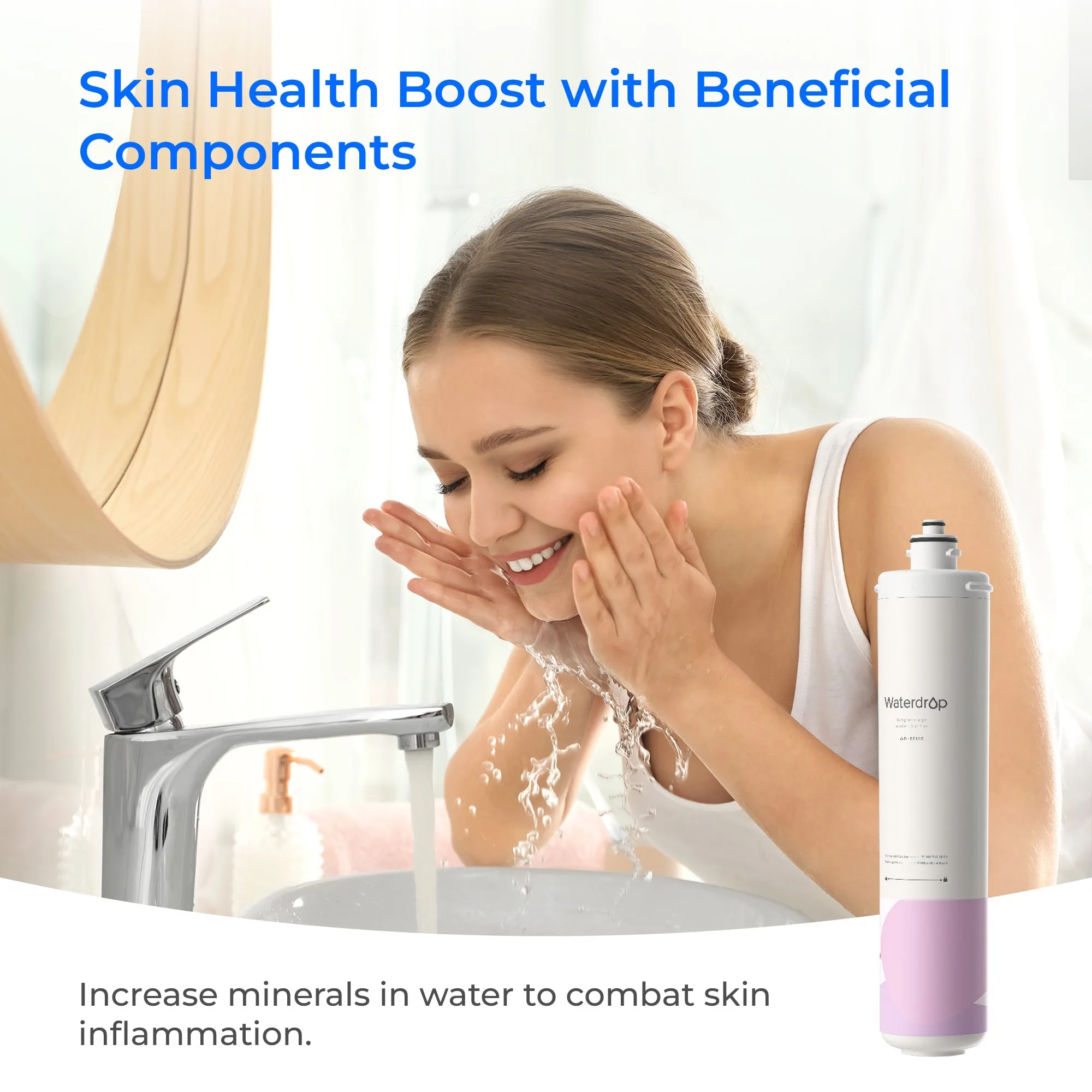 Waterdrop Water Filter Replacement - Soften Skin & Hair, Purify Water