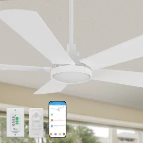 Wilkes Ⅱ Outdoor Smart Ceiling Fan with LED Light and Remote 52"