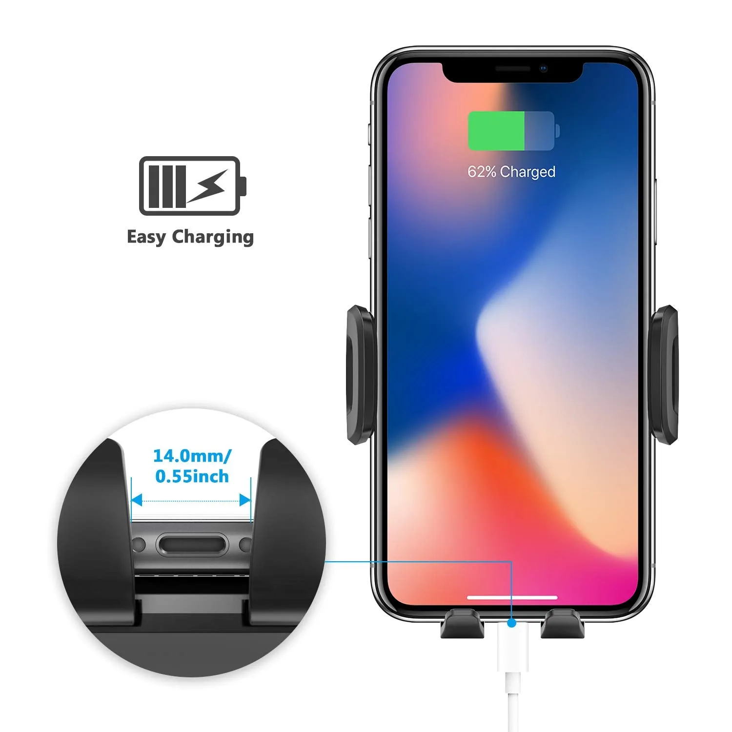 WixGear Air Vent Phone Mount for Car, With Swift-Grip Holder For All Cellphones