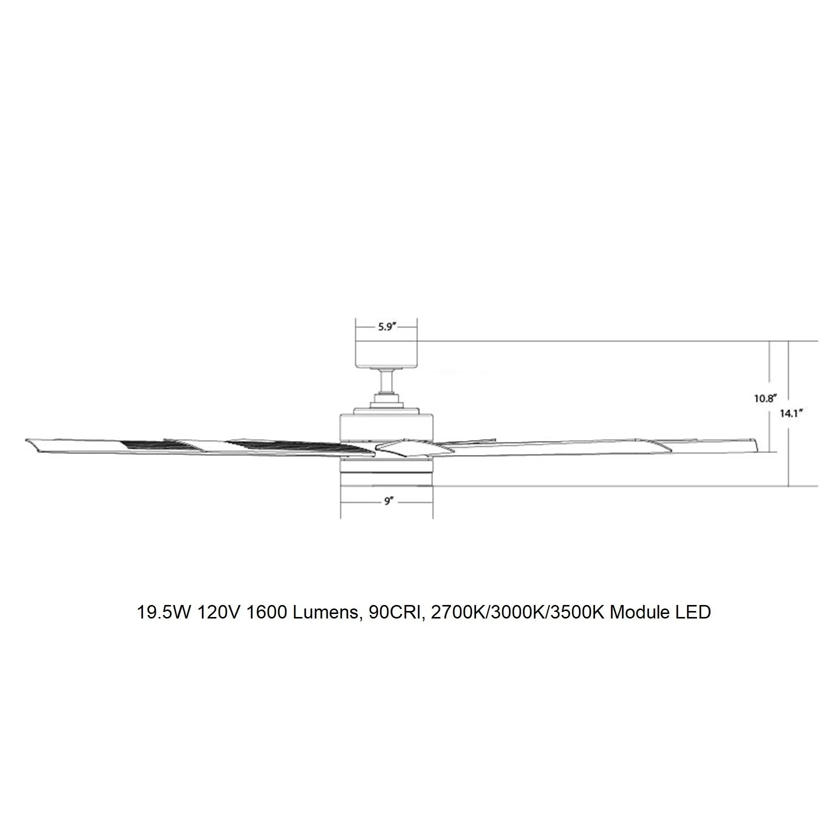 Wynd XL Indoor/Outdoor LED Smart Ceiling Fan