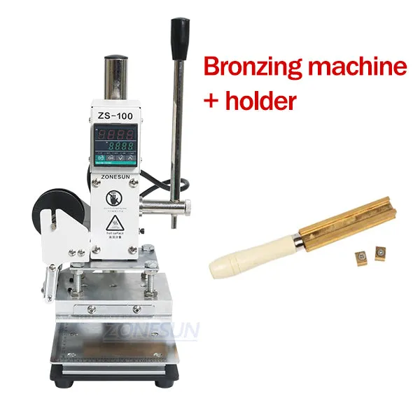 ZS-100 New Embossing Manual Hot Foil Stamping Machine For Leather Paper Wood With Measure Line Letters Hot Foil Stamping Machine