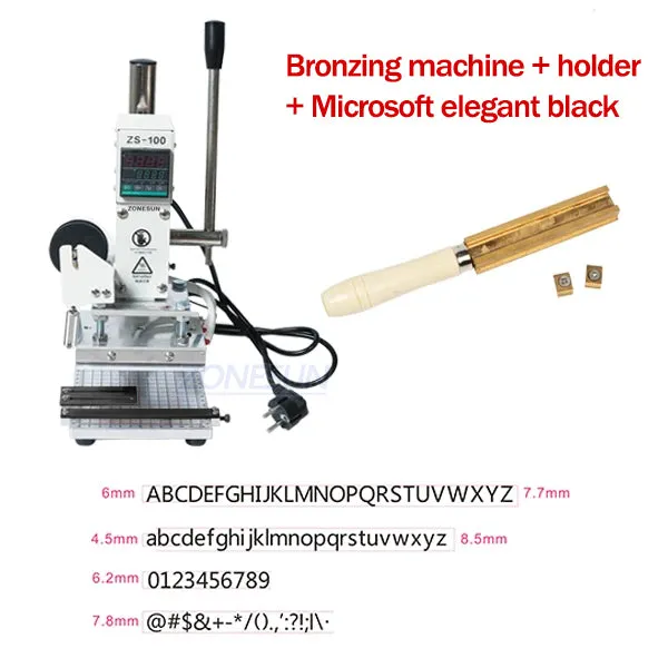 ZS-100 New Embossing Manual Hot Foil Stamping Machine For Leather Paper Wood With Measure Line Letters Hot Foil Stamping Machine