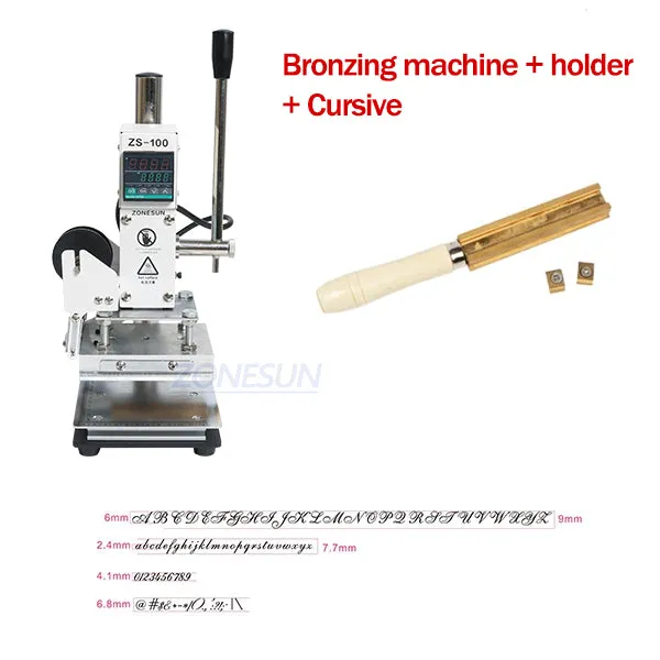ZS-100 New Embossing Manual Hot Foil Stamping Machine For Leather Paper Wood With Measure Line Letters Hot Foil Stamping Machine