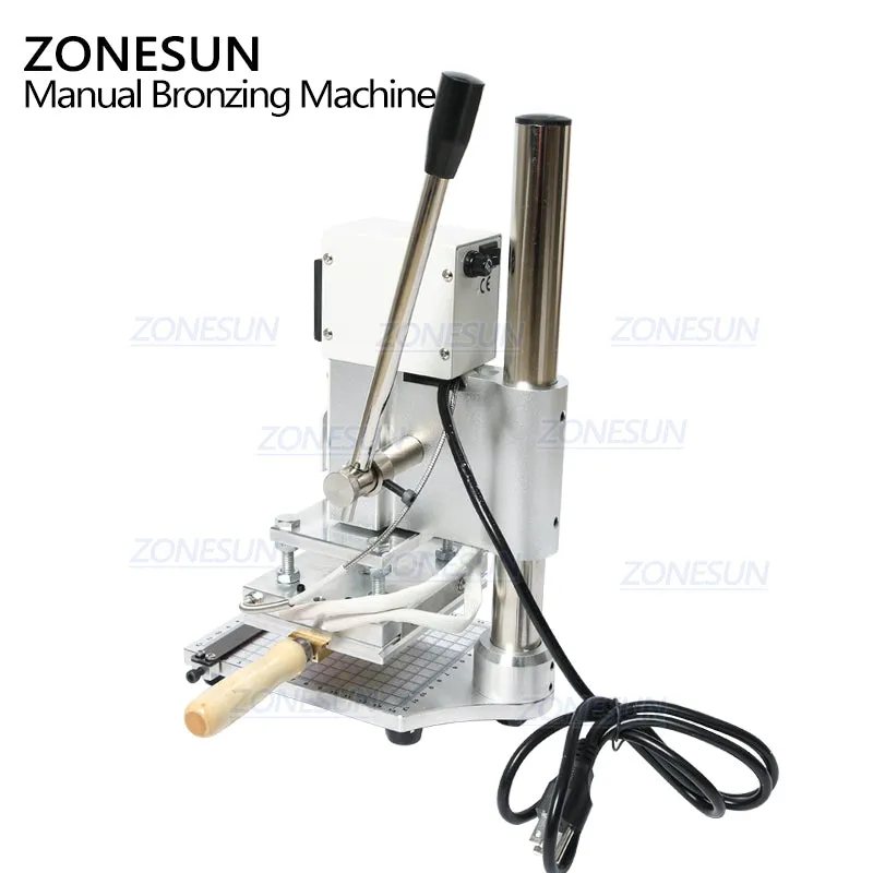 ZS-100 New Embossing Manual Hot Foil Stamping Machine For Leather Paper Wood With Measure Line Letters Hot Foil Stamping Machine