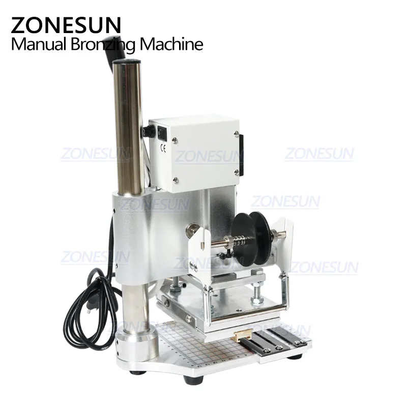 ZS-100 New Embossing Manual Hot Foil Stamping Machine For Leather Paper Wood With Measure Line Letters Hot Foil Stamping Machine