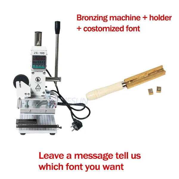 ZS-100 New Embossing Manual Hot Foil Stamping Machine For Leather Paper Wood With Measure Line Letters Hot Foil Stamping Machine