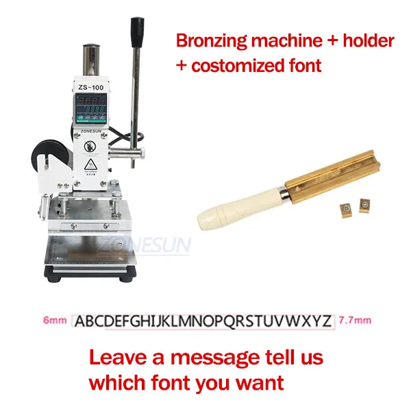 ZS-100 New Embossing Manual Hot Foil Stamping Machine For Leather Paper Wood With Measure Line Letters Hot Foil Stamping Machine