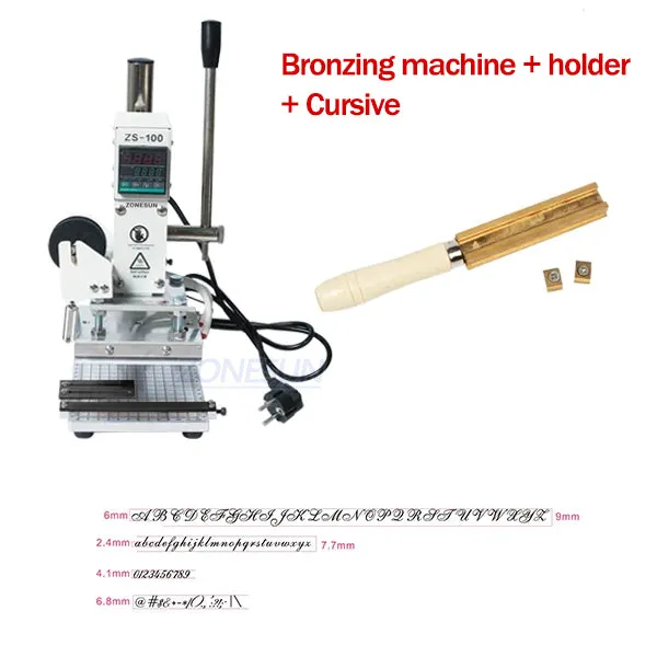ZS-100 New Embossing Manual Hot Foil Stamping Machine For Leather Paper Wood With Measure Line Letters Hot Foil Stamping Machine