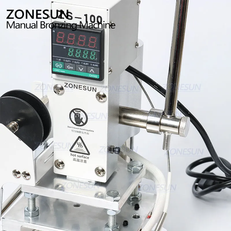 ZS-100 New Embossing Manual Hot Foil Stamping Machine For Leather Paper Wood With Measure Line Letters Hot Foil Stamping Machine