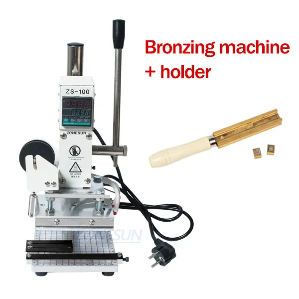 ZS-100 New Embossing Manual Hot Foil Stamping Machine For Leather Paper Wood With Measure Line Letters Hot Foil Stamping Machine