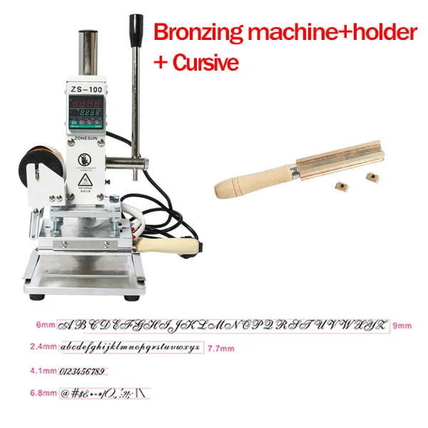 ZS-100B Dual Use Hot Foil Stamping Machine Manual Bronzing Machine For Pvc Card Leather Pencils Paper Stamping Machine